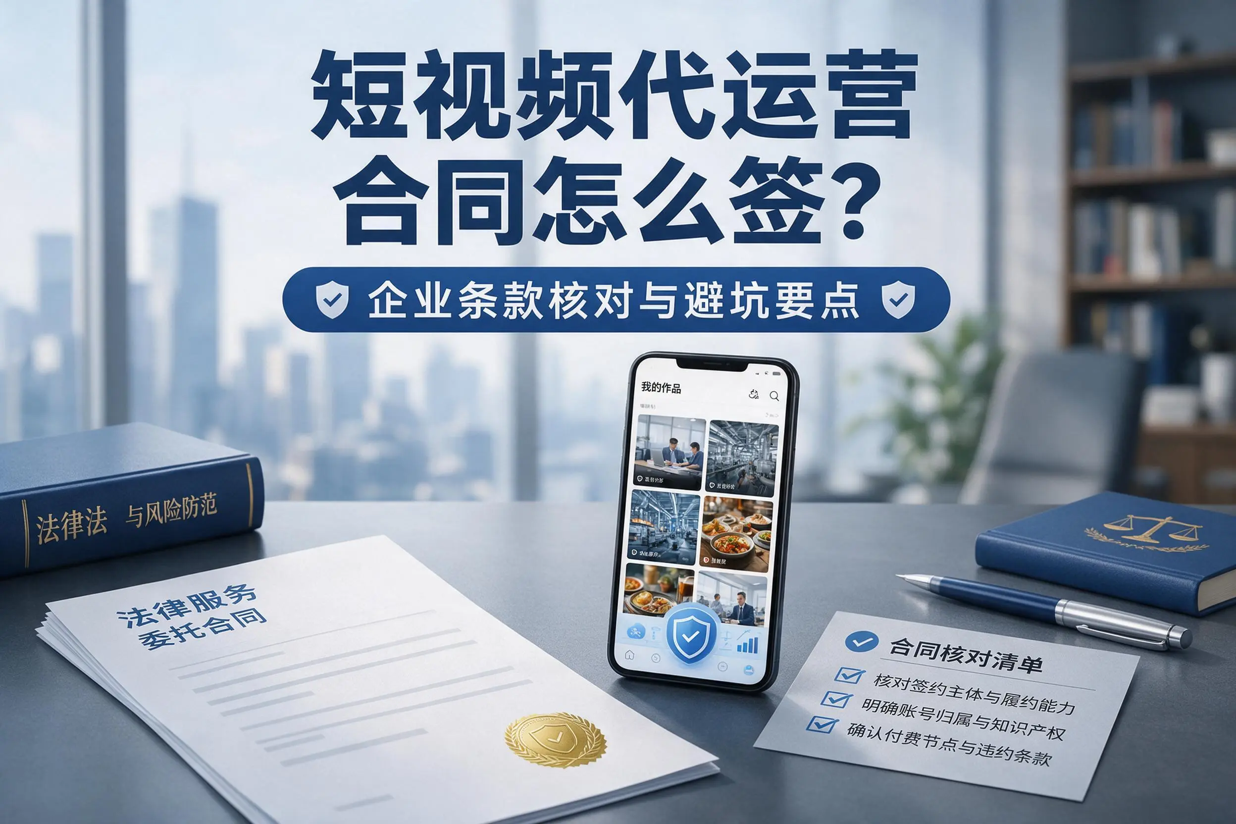 短视频代运营合同怎么签？长治企业条款核对与避坑要点