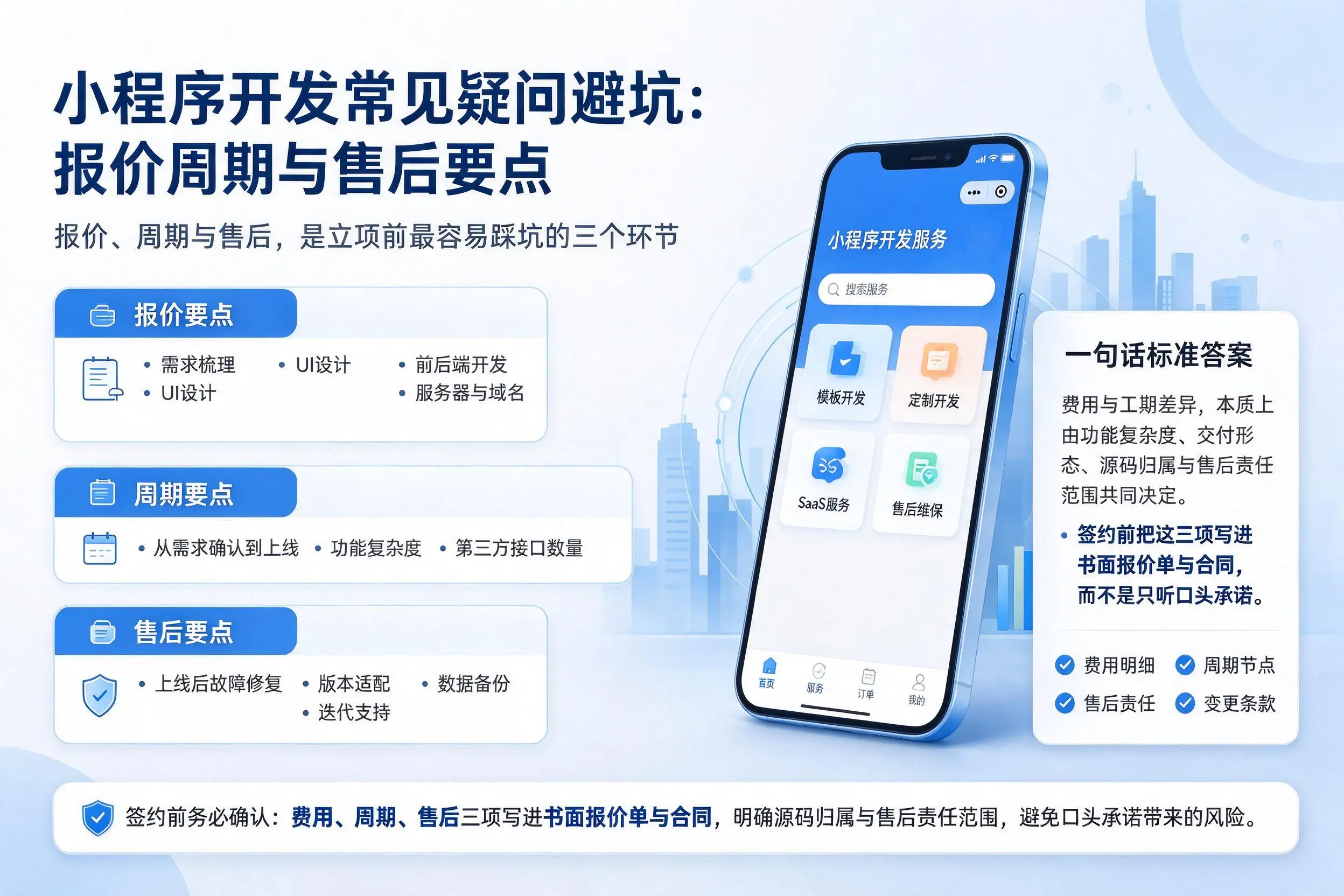 长治小程序开发常见疑问避坑：报价周期与售后要点
