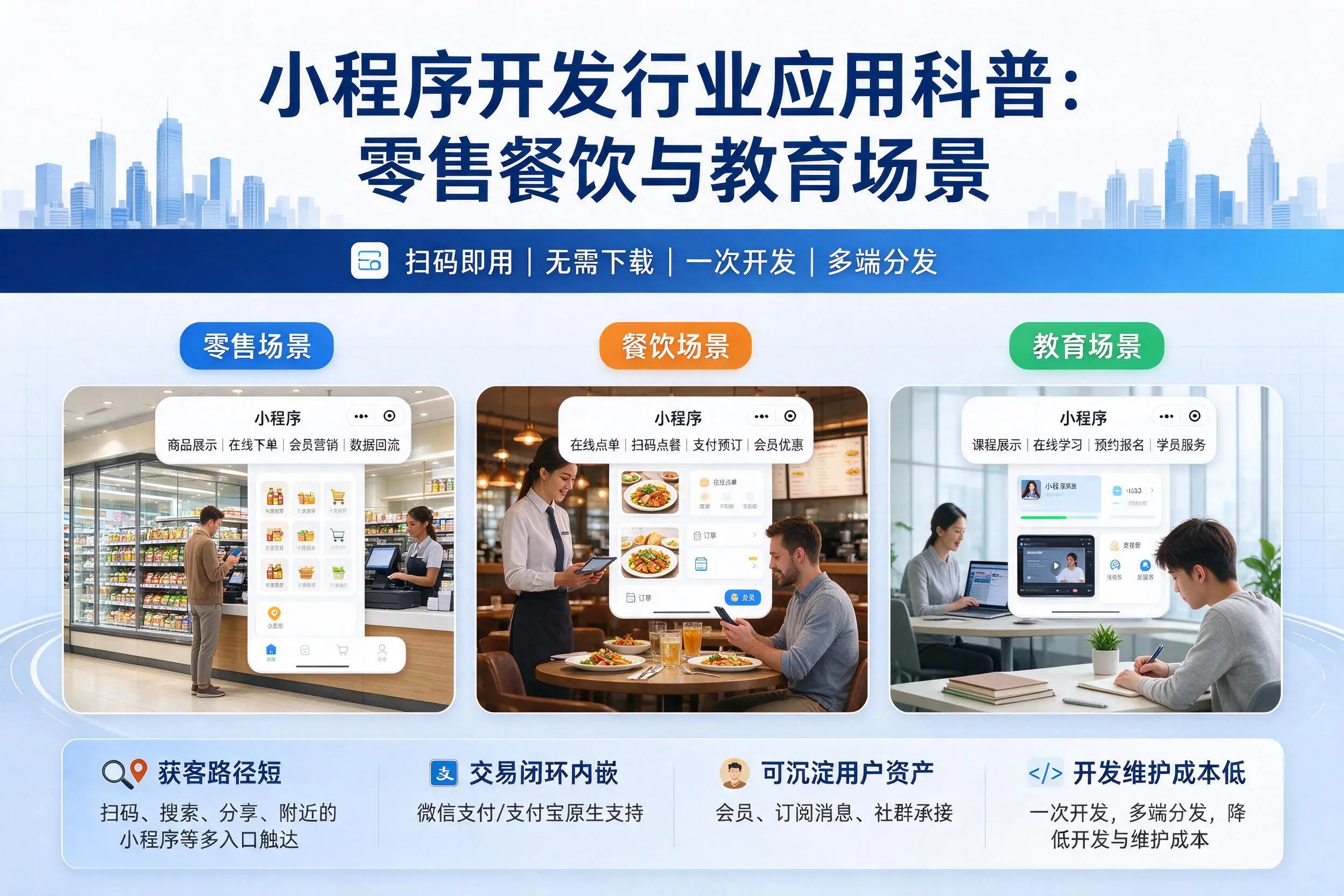 长治小程序开发行业应用科普：零售餐饮与教育场景