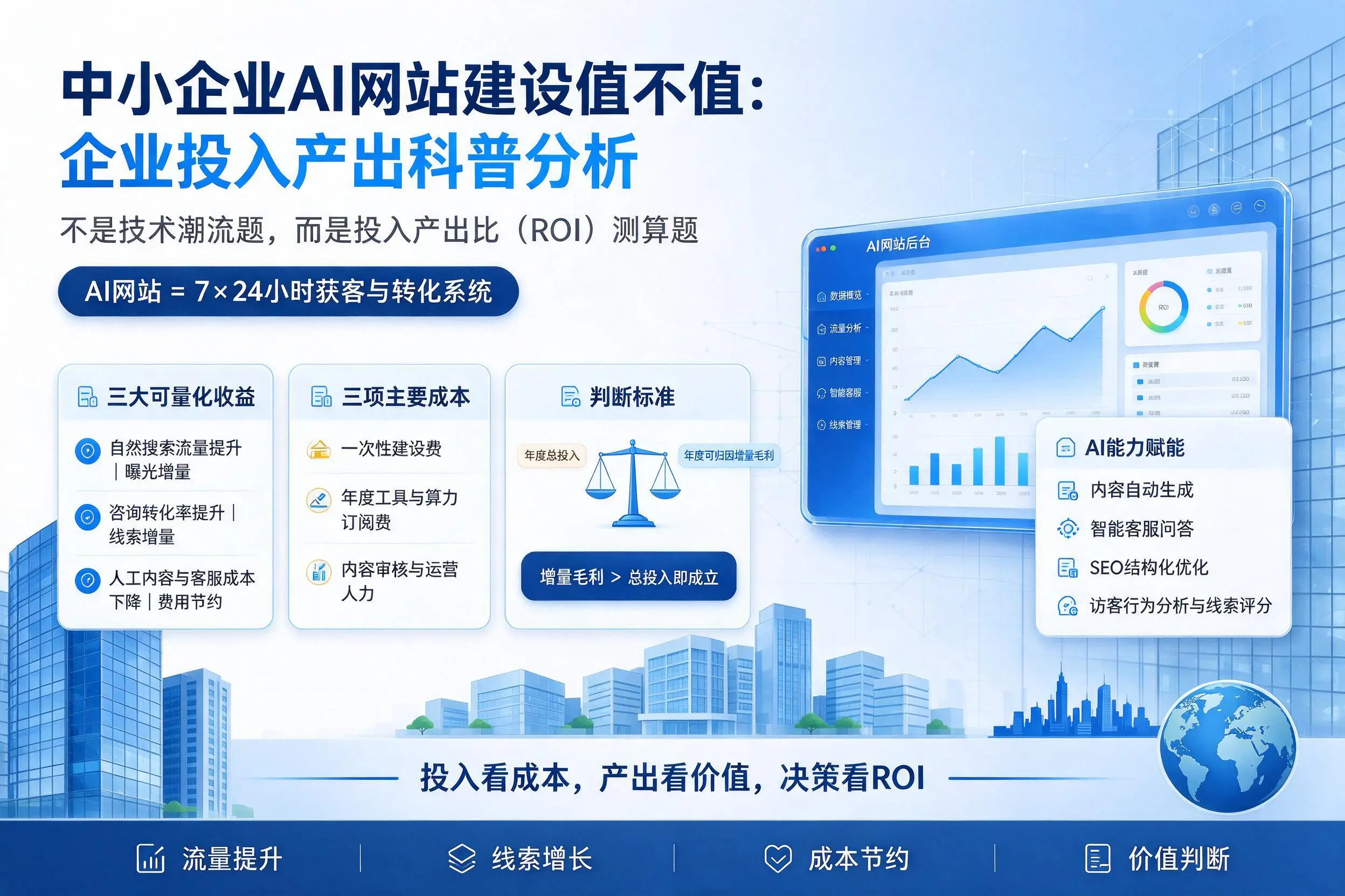中小企业AI网站建设值不值：长治企业投入产出科普分析
