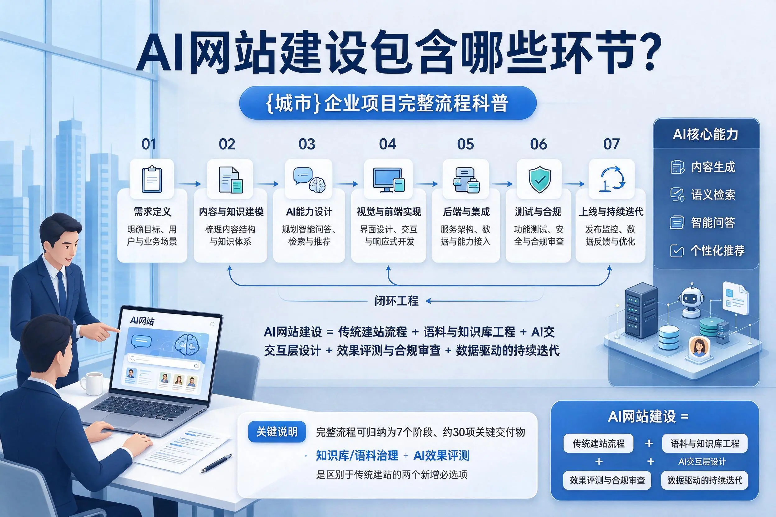 AI网站建设包含哪些环节?长治企业项目完整流程科普