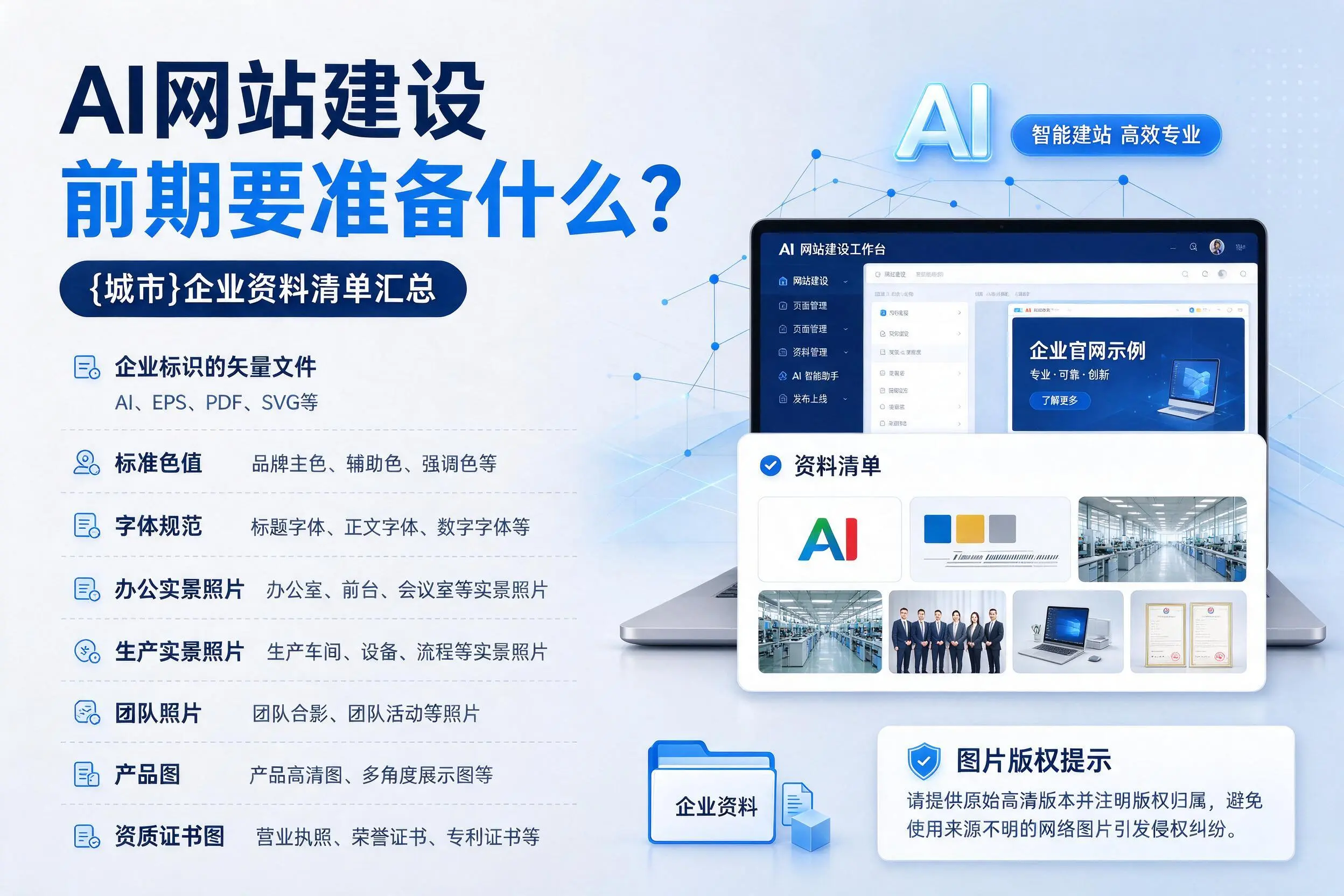 AI网站建设前期要准备什么?长治企业资料清单汇总