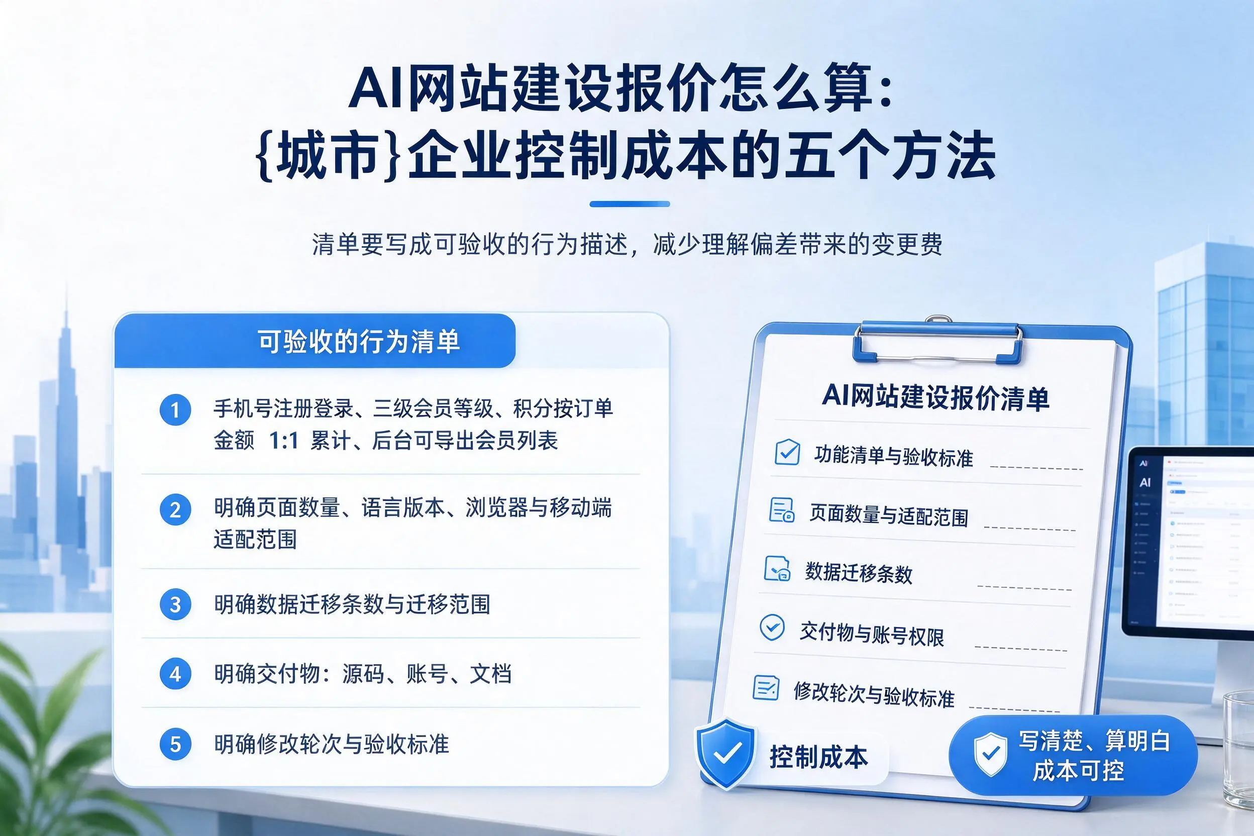 AI网站建设报价怎么算:长治企业控制成本的五个方法